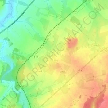Carte topographique Lécourt, altitude, relief