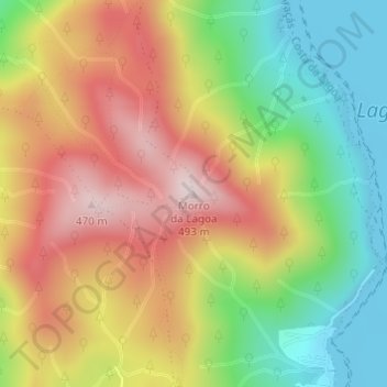 Carte topographique Morro da Lagoa, altitude, relief