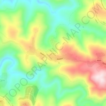 Carte topographique Abwein, altitude, relief