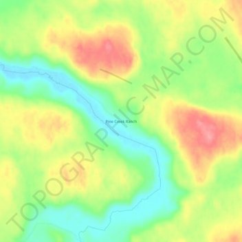 Carte topographique Pine Creek Ranch, altitude, relief