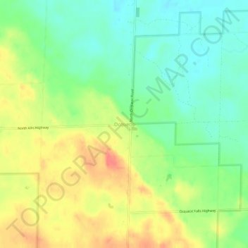 Carte topographique Ocqueoc, altitude, relief