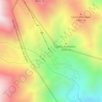 Carte topographique Vallecitos, altitude, relief