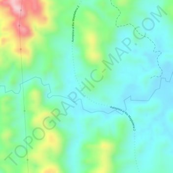 Carte topographique Llanogrande, altitude, relief