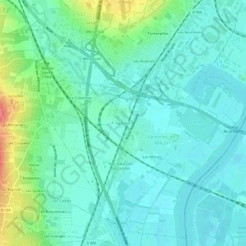 Carte topographique La Croix, altitude, relief