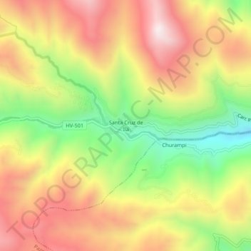 Carte topographique Santa Cruz de Ila, altitude, relief