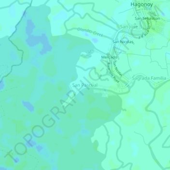 Carte topographique San Pascual, altitude, relief