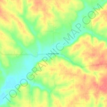 Carte topographique South Boston, altitude, relief