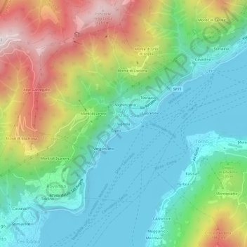 Carte topographique Vignola, altitude, relief