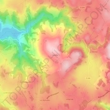 Carte topographique Crozillac, altitude, relief