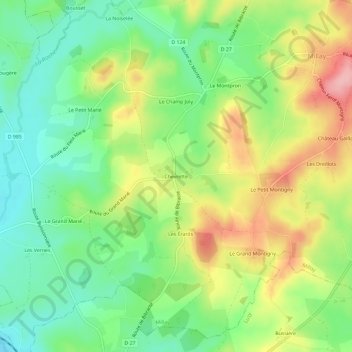 Carte topographique Chevrette, altitude, relief