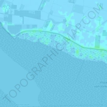Carte topographique Valkenisse, altitude, relief