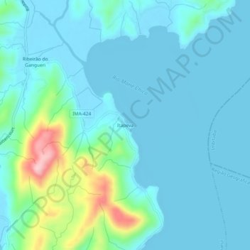 Carte topographique Itapeva, altitude, relief