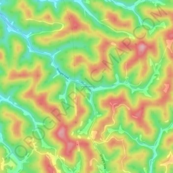 Carte topographique Snowden, altitude, relief