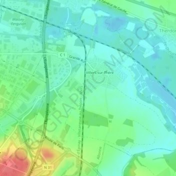 Carte topographique Lieu-dit Terre à Foulon, altitude, relief