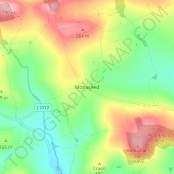 Carte topographique Monaseed, altitude, relief