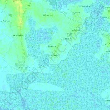 Carte topographique Le Pavillon, altitude, relief