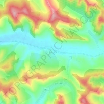 Carte topographique Icland, altitude, relief