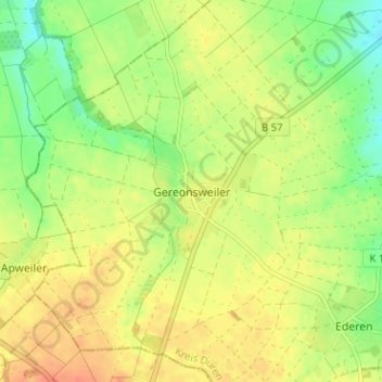 Carte topographique Gereonsweiler, altitude, relief