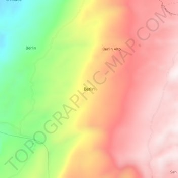 Carte topographique Berlin, altitude, relief