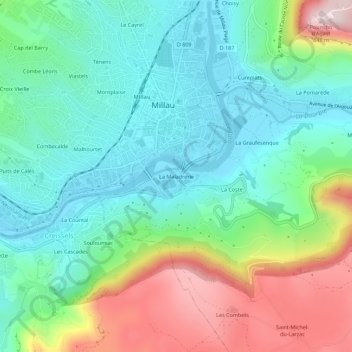 Carte topographique La Maladrerie, altitude, relief