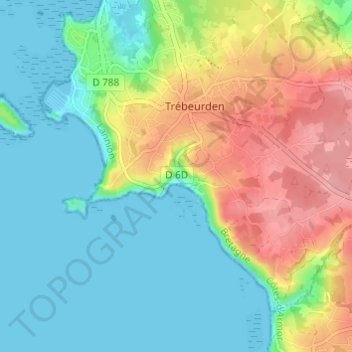 Carte topographique Pors Mabo, altitude, relief