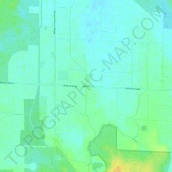 Carte topographique Alfalfa, altitude, relief