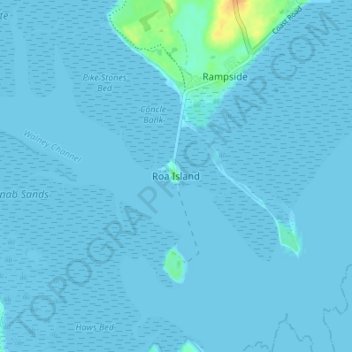 Carte topographique Roa Island, altitude, relief