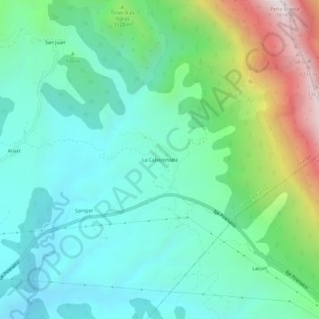Carte topographique La Cabezonada, altitude, relief