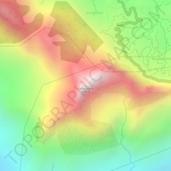 Carte topographique Chokramudi, altitude, relief