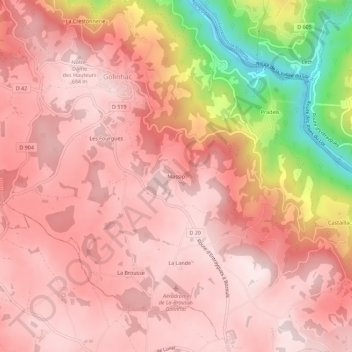 Carte topographique Massip, altitude, relief