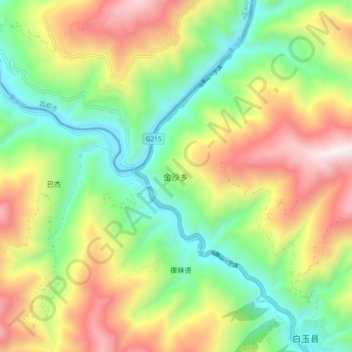 Carte topographique 金沙乡, altitude, relief