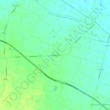 Carte topographique Pievequinta, altitude, relief