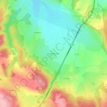 Carte topographique Roche-Constant, altitude, relief