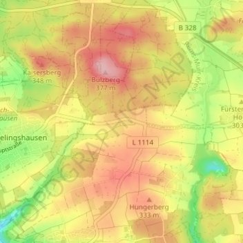 Carte topographique Frühmeßhof, altitude, relief