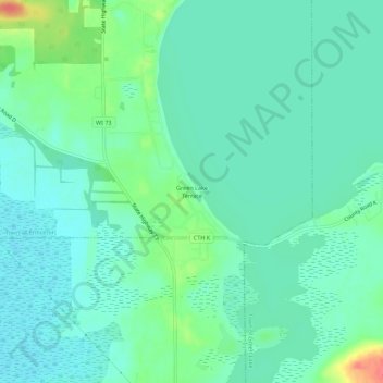 Carte topographique Green Lake Terrace, altitude, relief