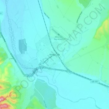 Carte topographique King City, altitude, relief