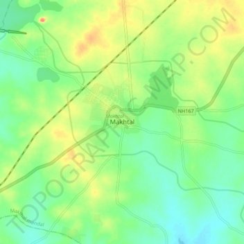 Carte topographique Makhtal, altitude, relief