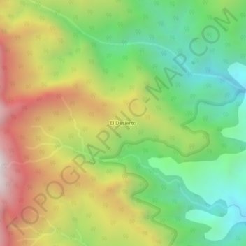 Carte topographique El Desierto, altitude, relief