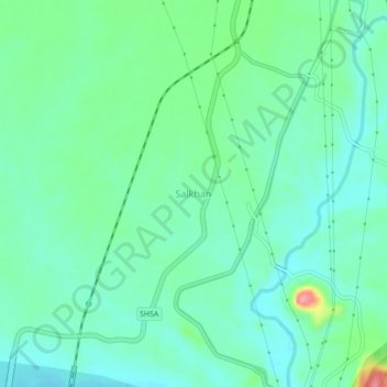 Carte topographique Salkhan, altitude, relief