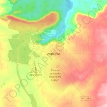 Carte topographique Aripuanã, altitude, relief