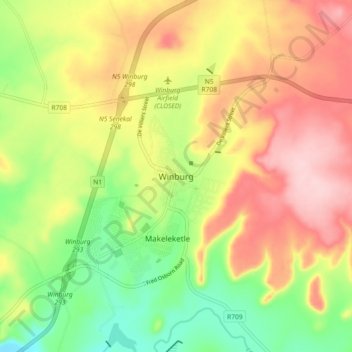 Carte topographique Winburg, altitude, relief