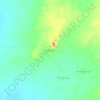 Carte topographique Doongri, altitude, relief