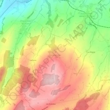 Carte topographique Sommentier, altitude, relief