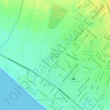 Carte topographique D, altitude, relief