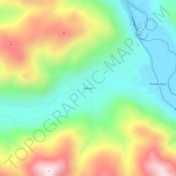 Carte topographique Puhala, altitude, relief