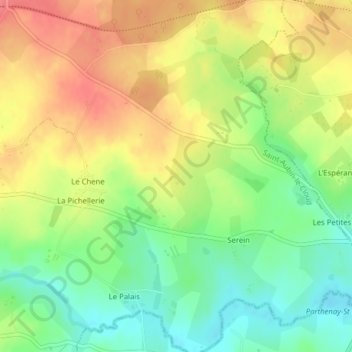 Carte topographique La Brunière, altitude, relief
