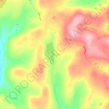 Carte topographique Forest Lake, altitude, relief
