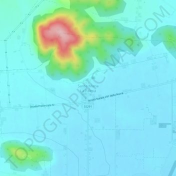 Carte topographique Santa Maria La Palma, altitude, relief