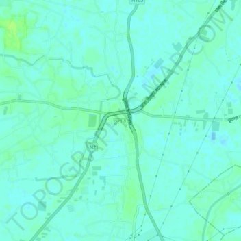 Carte topographique Bhulta, altitude, relief