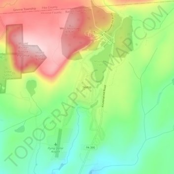 Carte topographique Skytop, altitude, relief